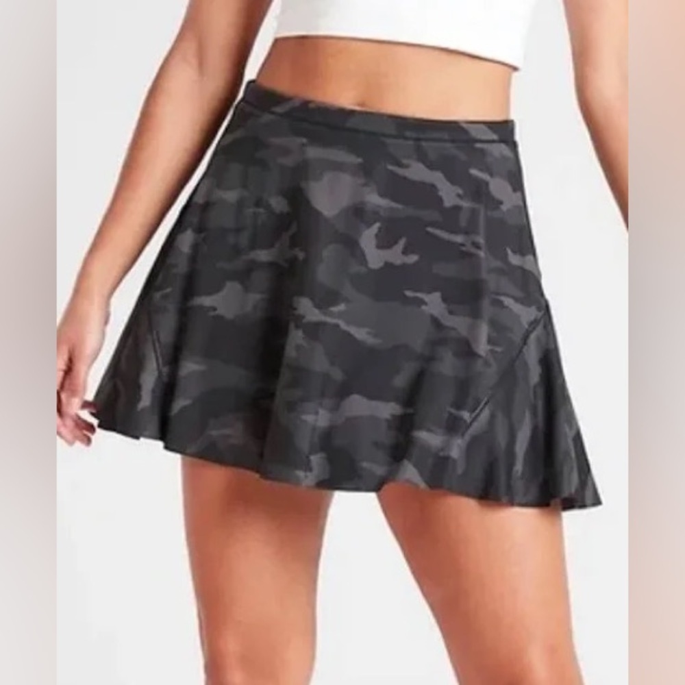 Athleta Match Point Black Camouflage Women's Skort with built in shorts